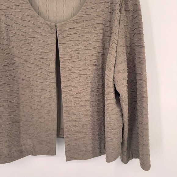 Chicos 2 beige Textured Open Front jacket shrug Size large womens - Picture 9 of 9